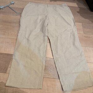 J. JILL WOMENS 2X TAN LINEN PANTS NEW WIDE LEG